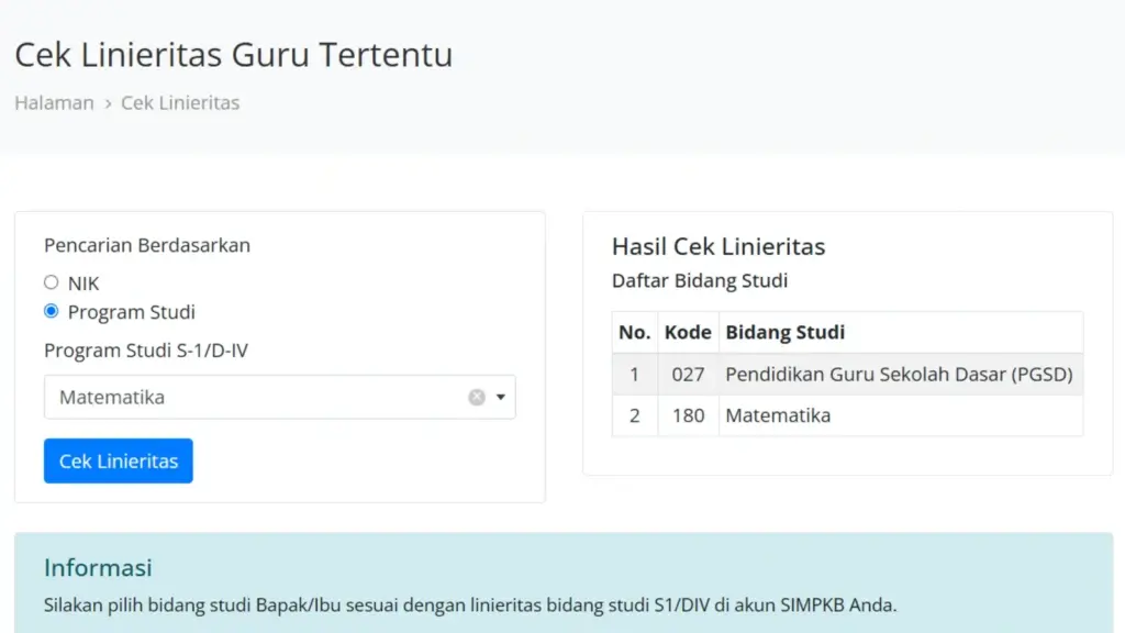 Cara Cek Linieritas PPG 2026