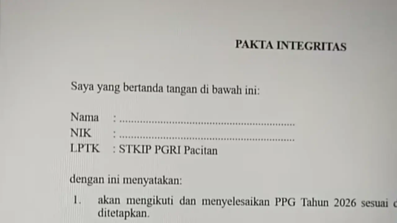 Pakta Integritas PPG