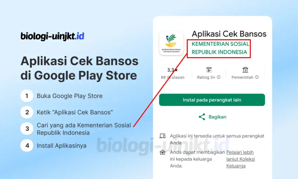 Cara Install Aplikasi Cek Bansos Resmi di Google Play Store