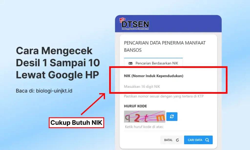 Cara Mengecek Desil 1 Sampai 10 Lewat Google HP