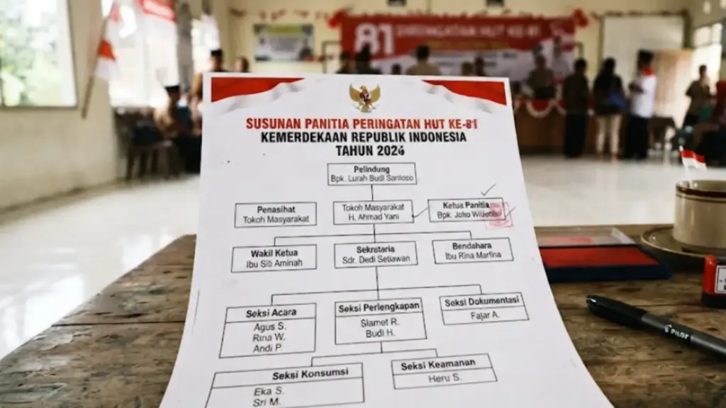 Contoh Susunan Struktur Panitia 17 Agustus