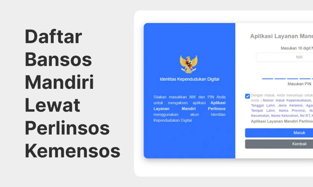 Cara Daftar Bansos Mandiri Lewat Perlinsos Kemensos