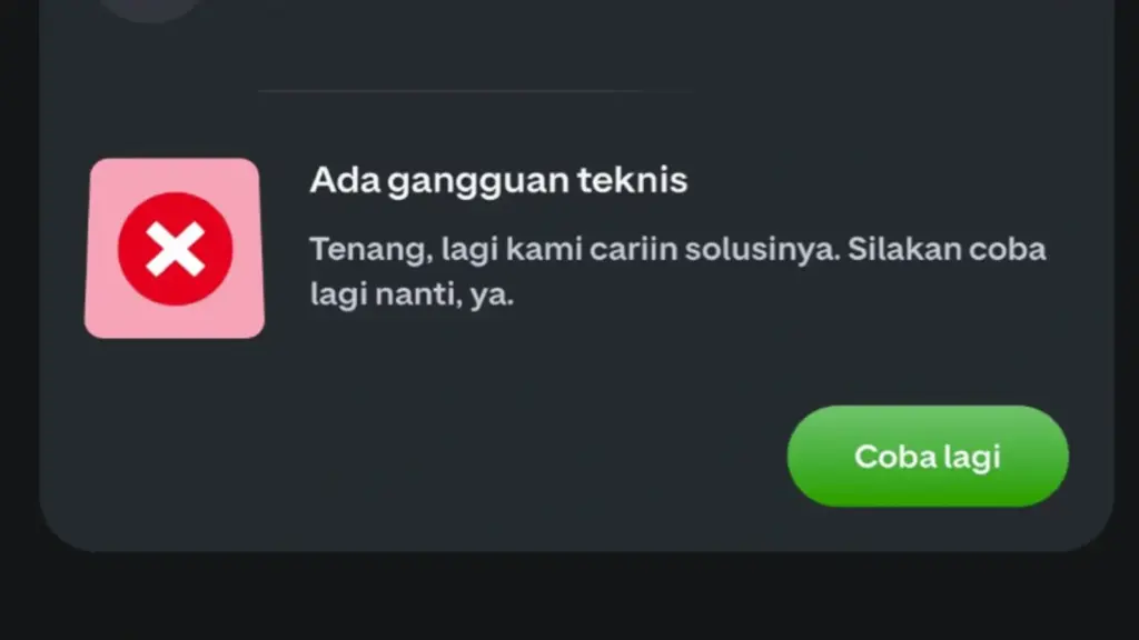 Gopay Error Hari Ini