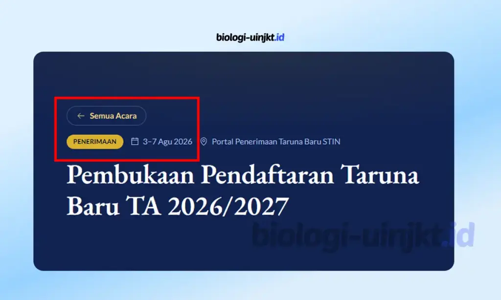 Jadwal Pembukaan Pendaftaran Taruna STIN 2026
