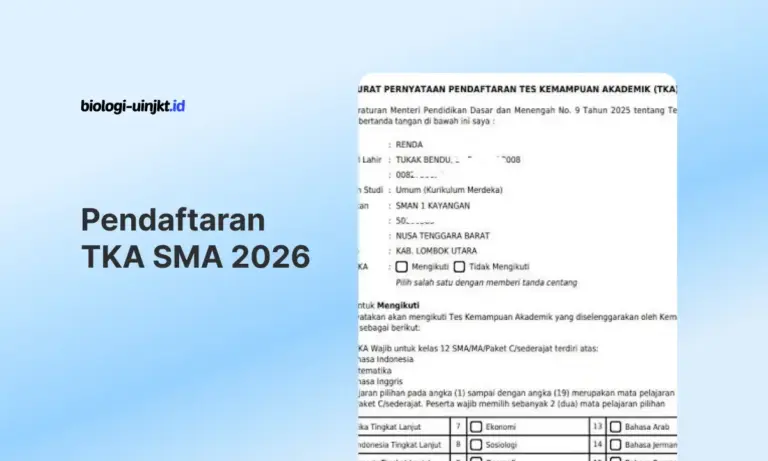 Pendaftaran TKA SMA 2026 Dibuka: Jadwal dan Cara Daftar