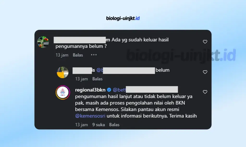 Balasan BKN Kanren 3 mengenai Pengumuman hasil CAT BKN Sekolah Rakyat (1)