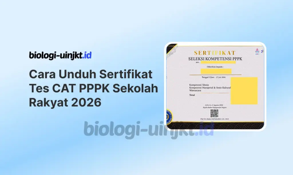 Cara Unduh Sertifikat Tes CAT PPPK Sekolah Rakyat 2026