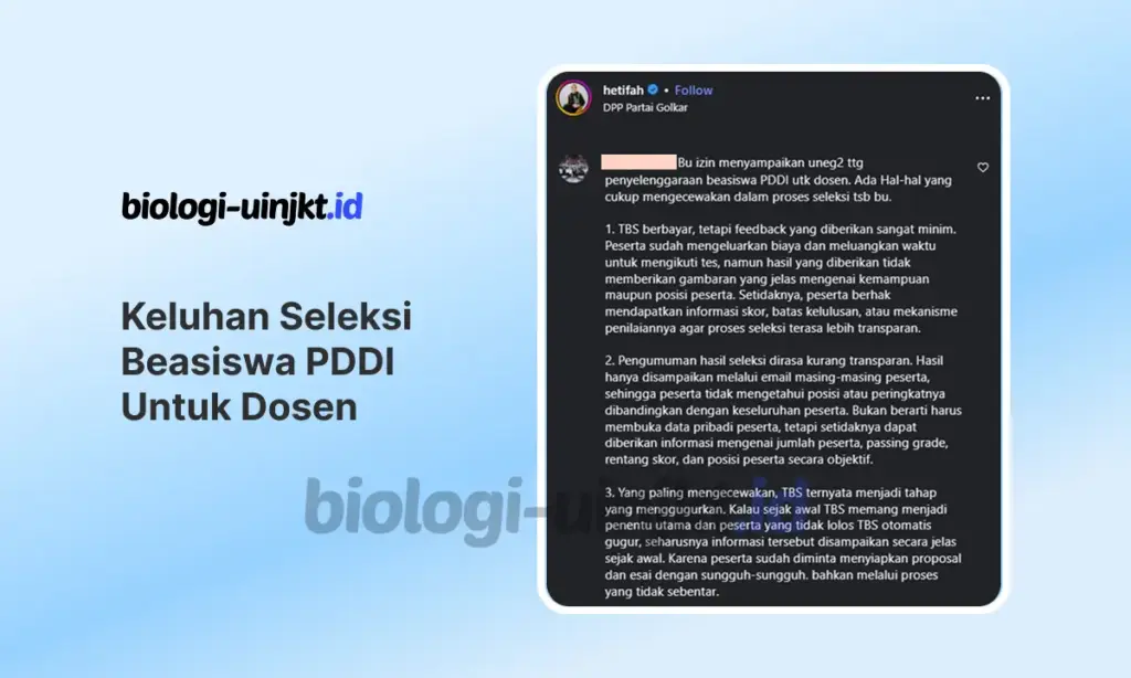 Keluhan Seleksi Beasiswa PDDI Untuk Dosen